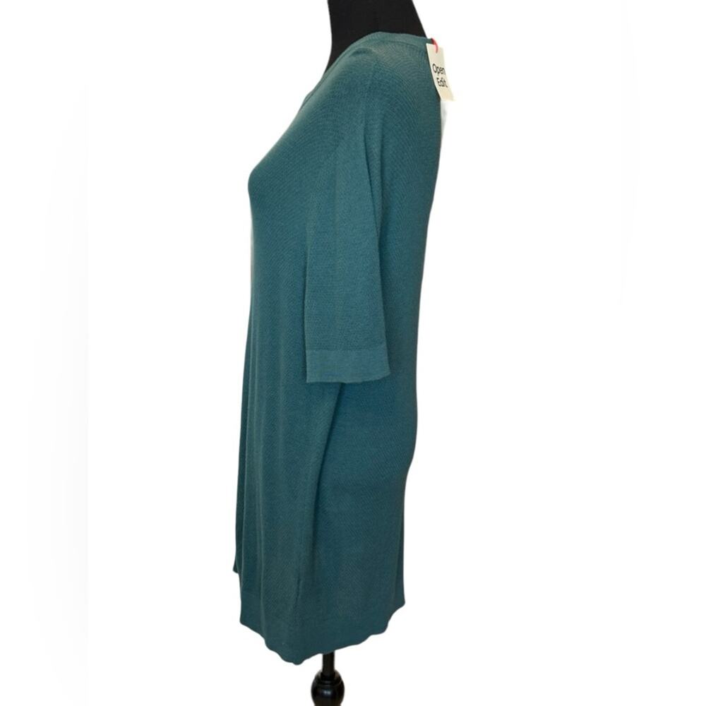 New ~ OPEN EDIT , NORDSTROM ~ Green Crew Neck Lightweight Summer Dress VISCOSE - Picture 2 of 5